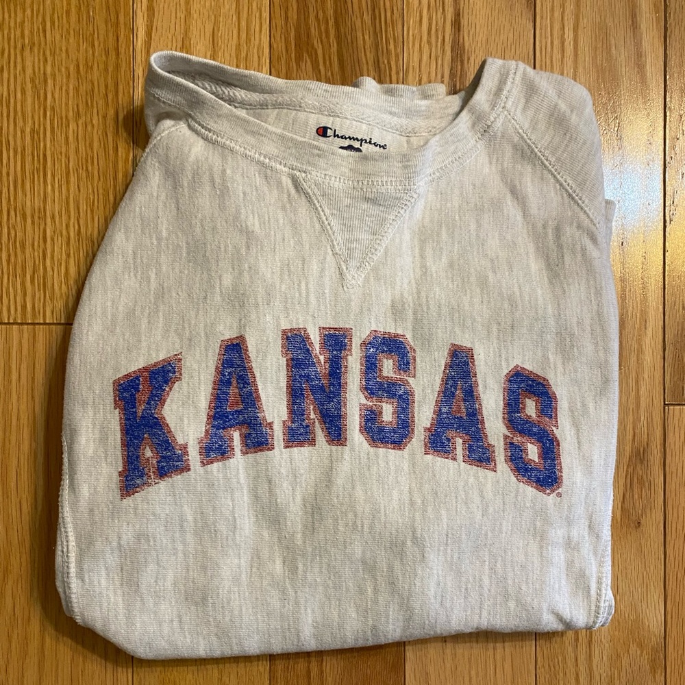 University of Kansas grey sweatshirt